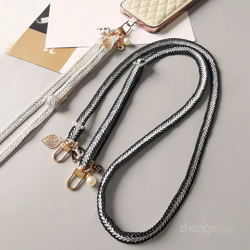 Lanyard for Keys Number 5 Pearl Hanging Rope I Hanging Neck Wide Backband Long Clip Phone Case Universal Hanging Phone Strap