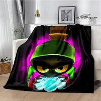 Marvin The Martian cartoon print blanket children's warm flannel soft and comfortable home travel blanket birthday gift