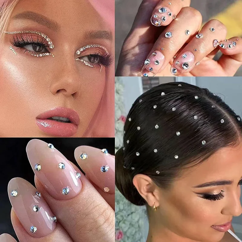 DIY Face Jewelry Sticker Colorful Eyes Makeup Rhinestone Waterproof  Temporary Fake Tattoo for Women Festival Body Art Diamond