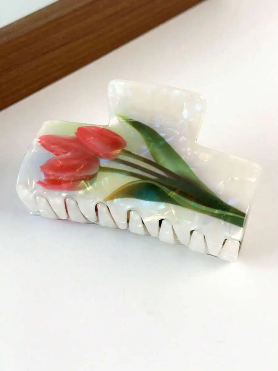 

Acrylic Floral Hair Claw Clip For Women Versatile Styling Accessory
