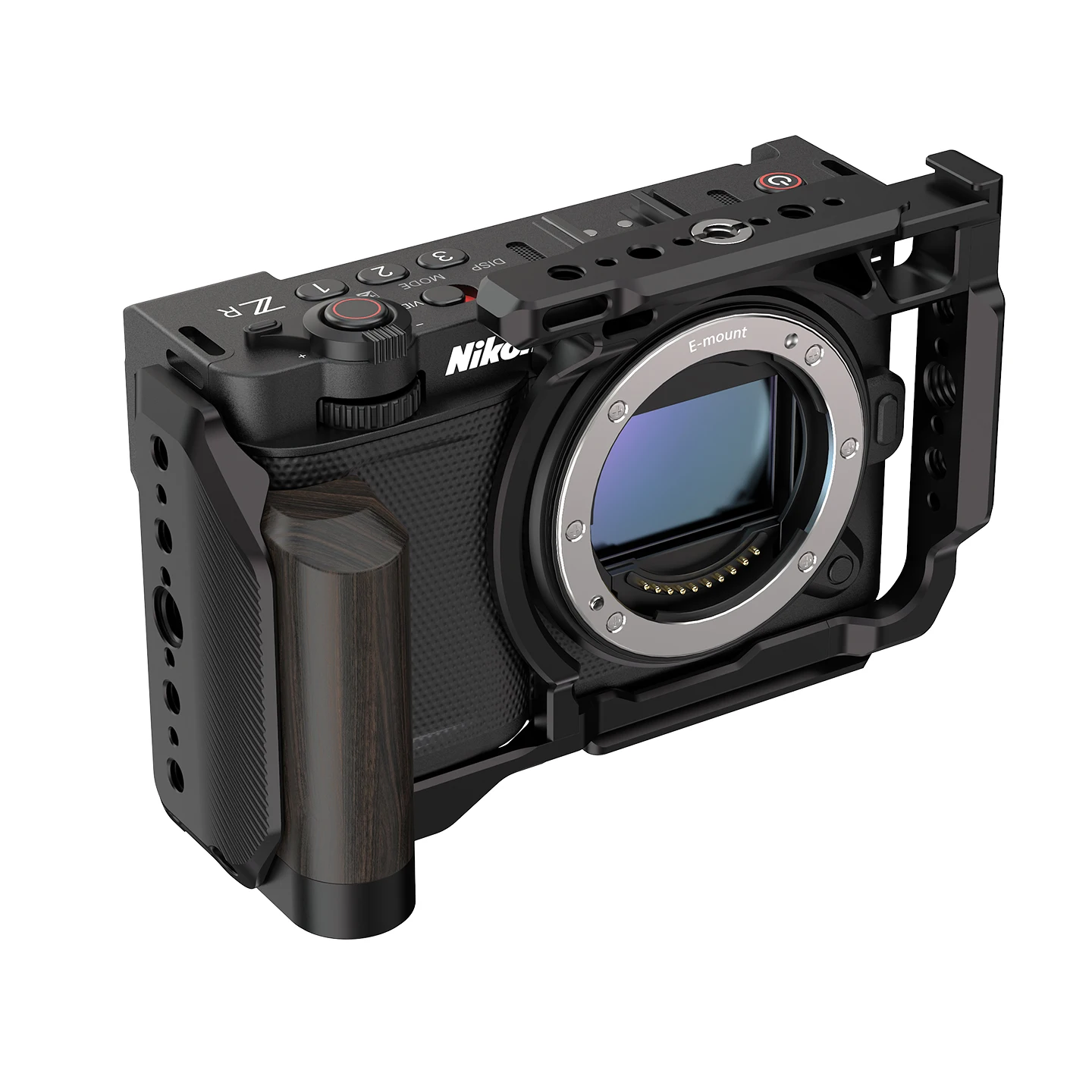 Комплект клетки для камеры VLOGMAGIC с деревянной ручкой для кинокамеры Nikon ZR 6K
