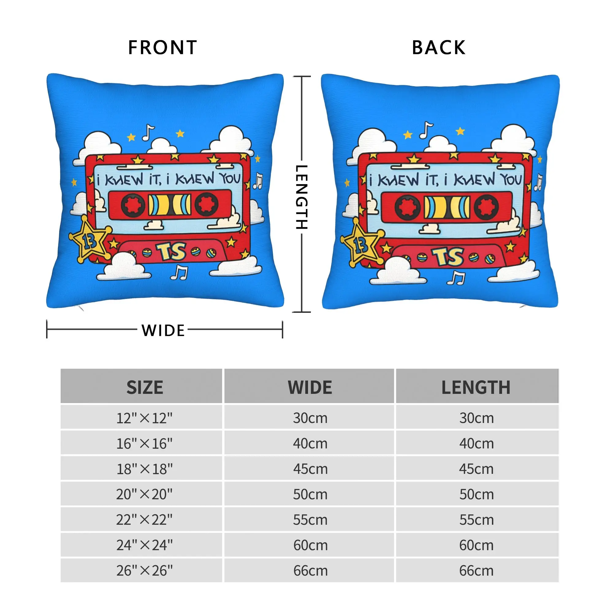 I Knew It I Knew You Square Pillow Cases TS5 Movie Cushion Cover Funny Polyester Decor Pillowcase for Sofa 40x40cm