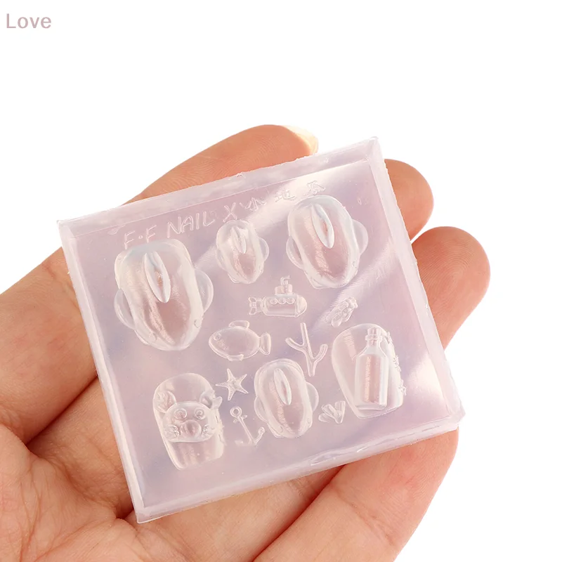 [L&P] قالب فني للأظافر من السيليكون مع تصميمات زجاجة الانجراف على شكل سرطان البحر الصغير لقالب التصميم العصري للمانيكير
