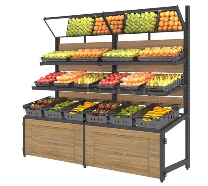 Supermarket fruit and vegetable shelves, fruit shops, vegetable shops, vegetable shelves, island shelves