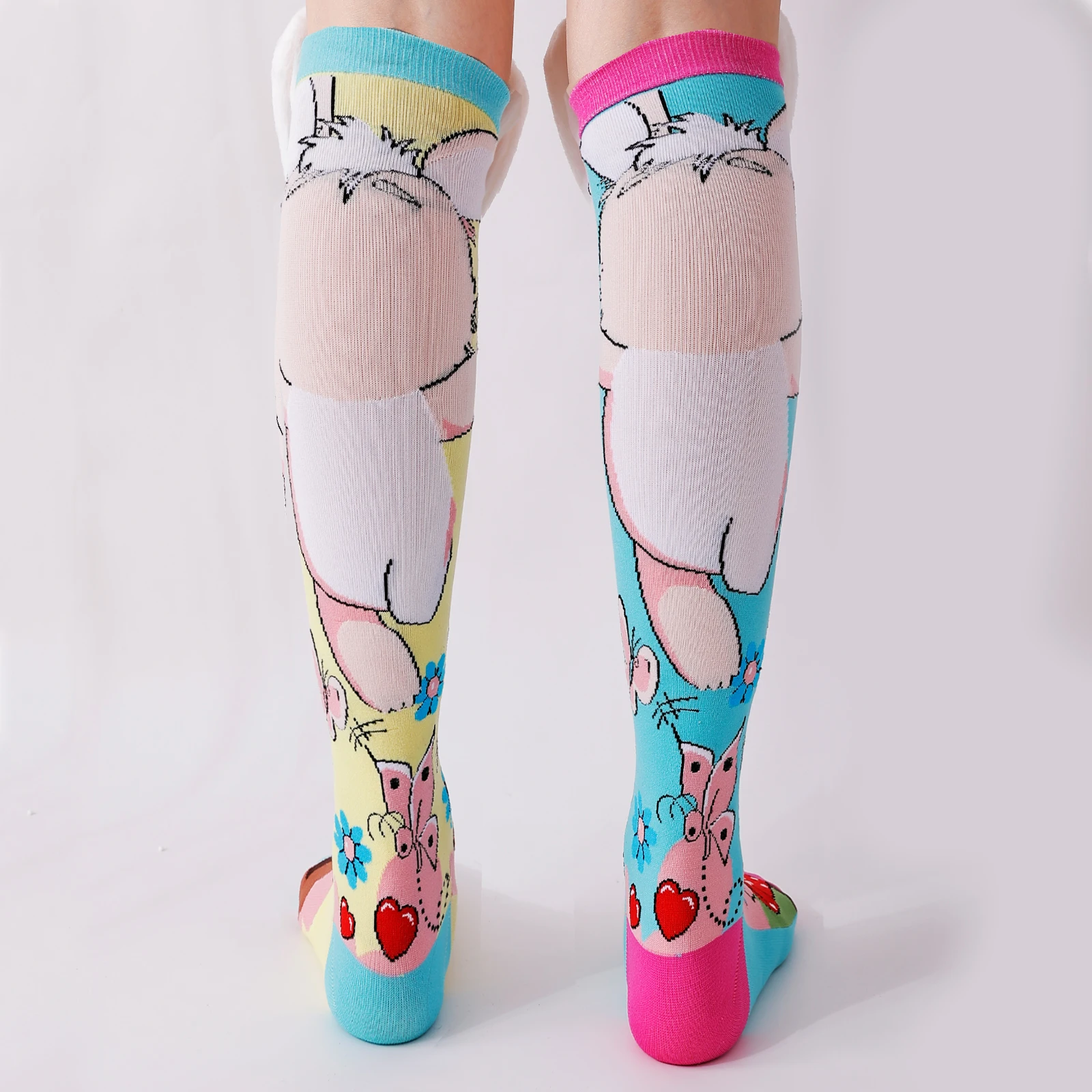 3D Cute Girl Socks Knee Socks Long Socks Novelty Fun Girl Long Socks