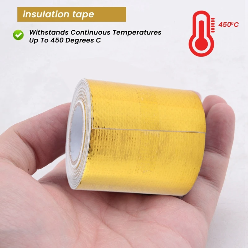 6X Reflect A Gold Thermal Tape Air Intake Heat Insulation Shield Wrap Reflective Heat Barrier Self Adhesive Engine