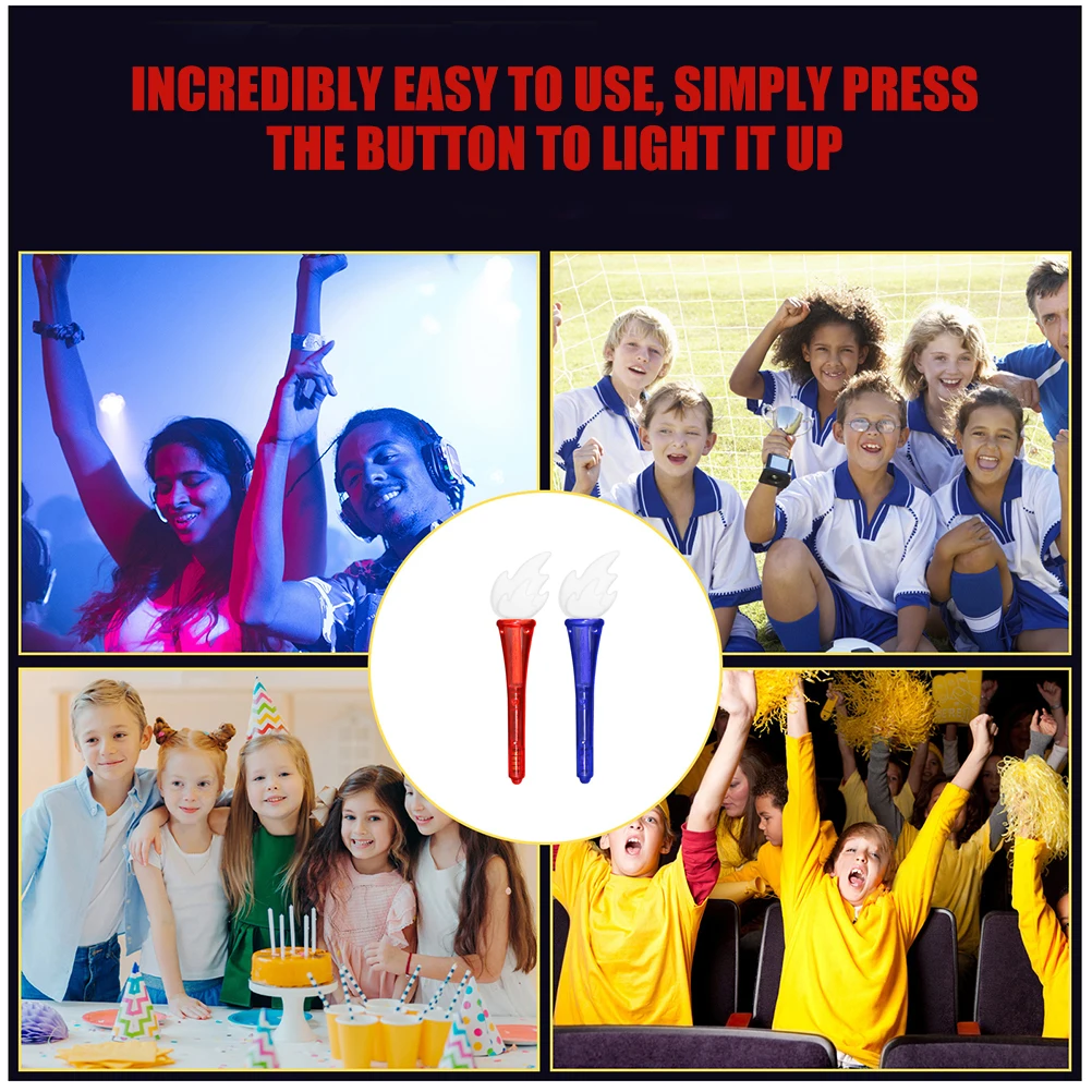 

2pcs Glowing Torch Shaped Light Up Wands Colorful Flashing Lights For Party Birthday Concert Fans Cheering Stick Luminous Torch