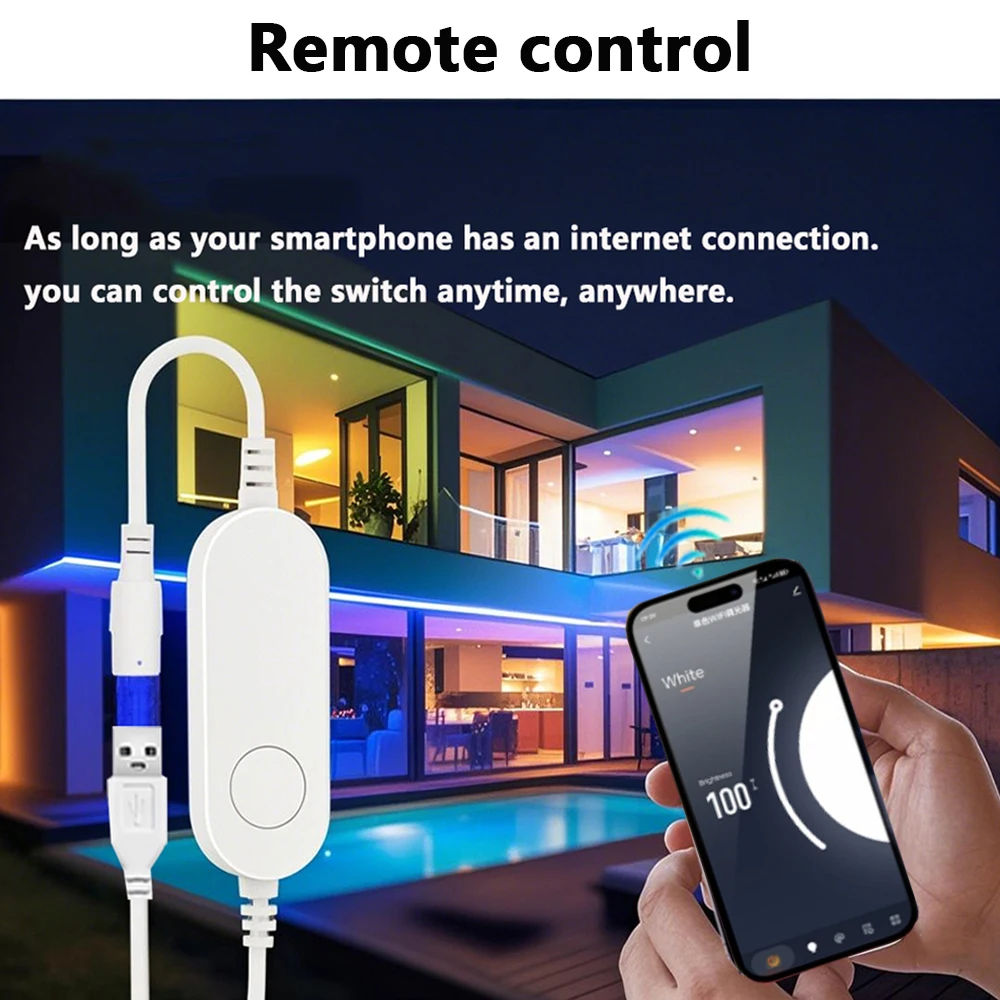 5 В USB Tuya Wi-Fi COB Светодиодная лента с регулируемой яркостью 5 м 0,5 м 9 цветов Гибкая лента 320 светодиодов/м Украшение дома для Alexa Google