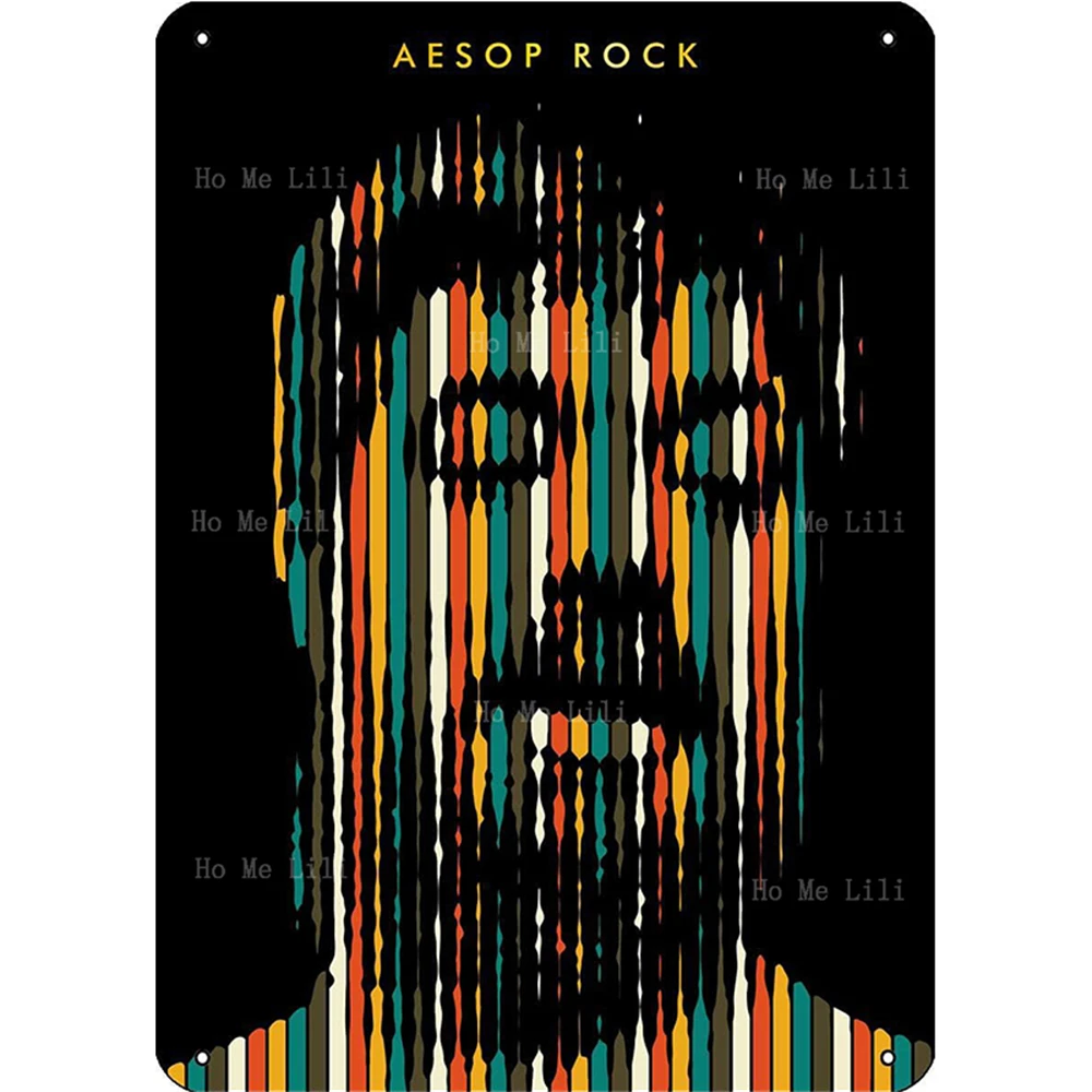 Aesop Rock Rapper In Retro Color Poster Metal Sign Funny Man Cave Cool Wall Decor