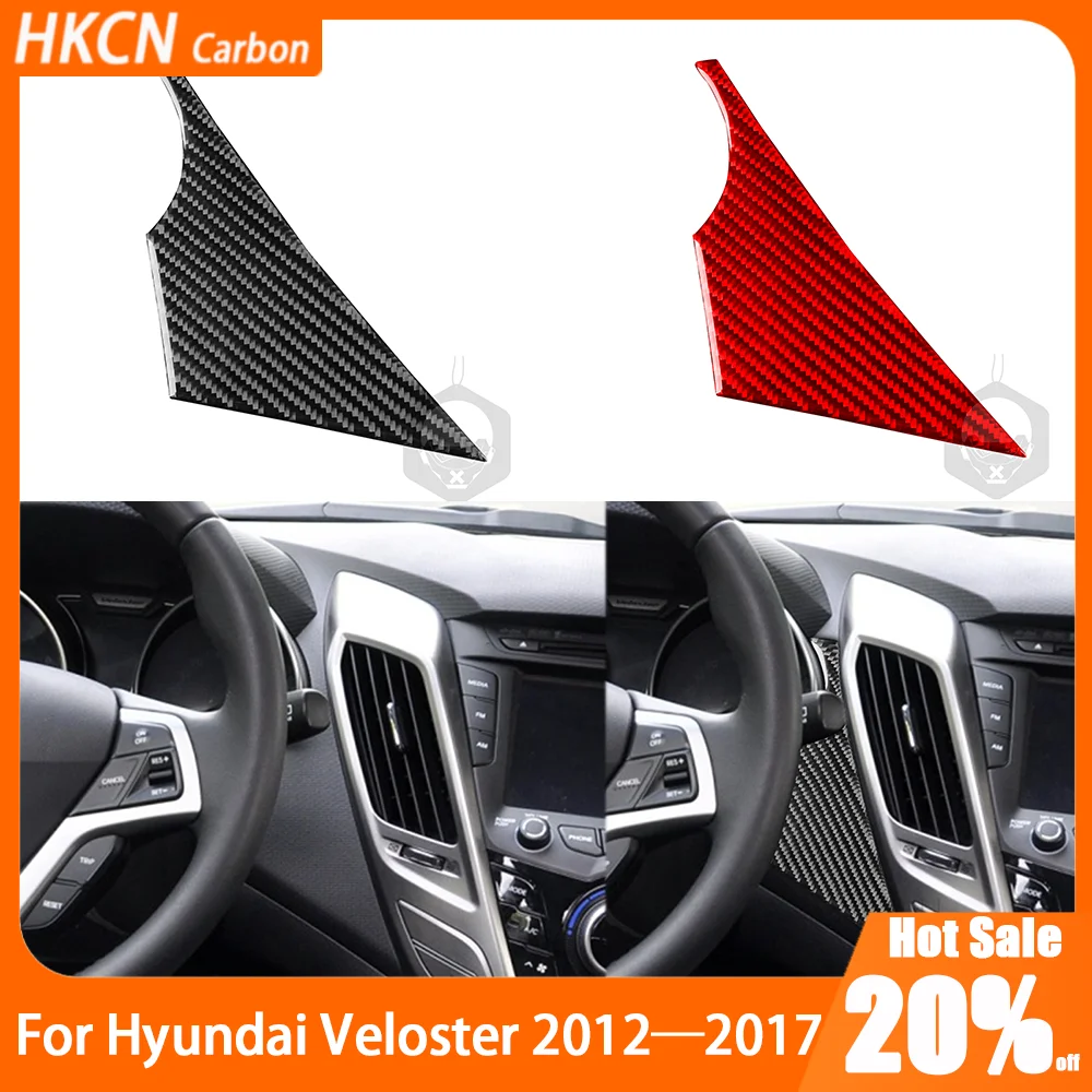 

For Hyundai Veloster 2012-2017 Carbon Fiber Center Console Left Side Panel Car Accessories Interior Cover Trim Sticker Decal