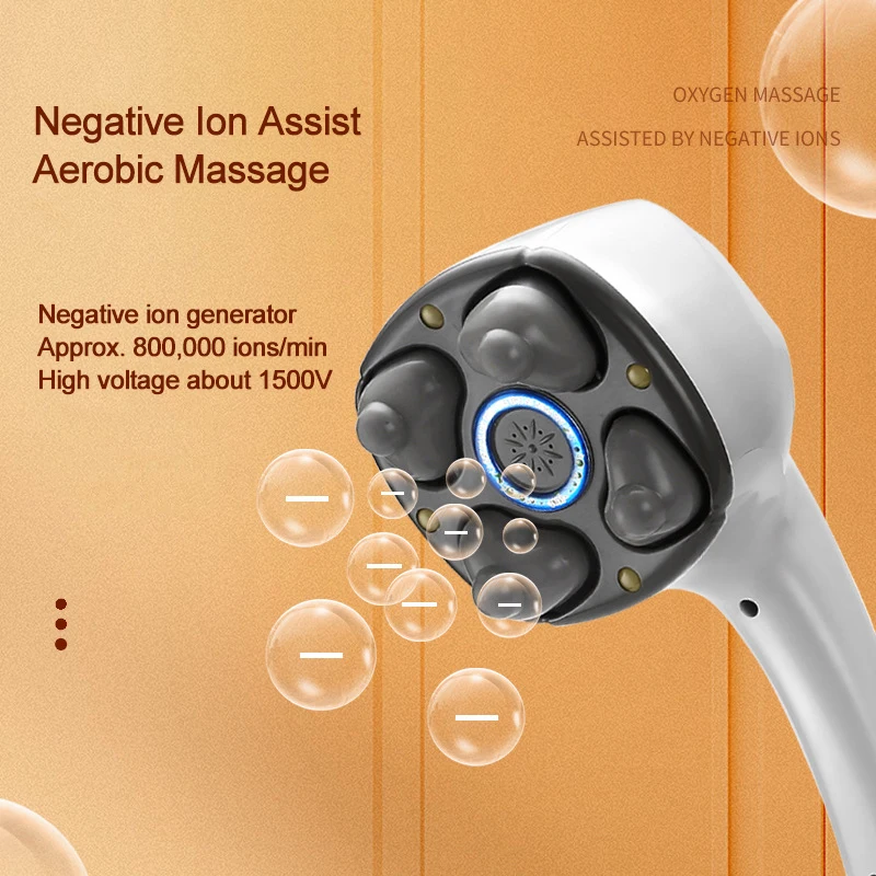 Multifunction Anion Electric 4 Heads Stick Handheld Massager Cervical Neck Shoulder Waist Leg Arm Muscle Relax Massage Hammer view 3