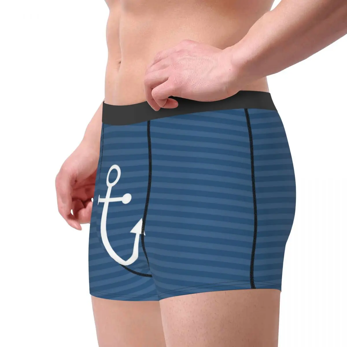 Novelty Boxer Nautical Navy Anchor Shorts Panties Men Underwear Soft Underpants for Male S-XXL