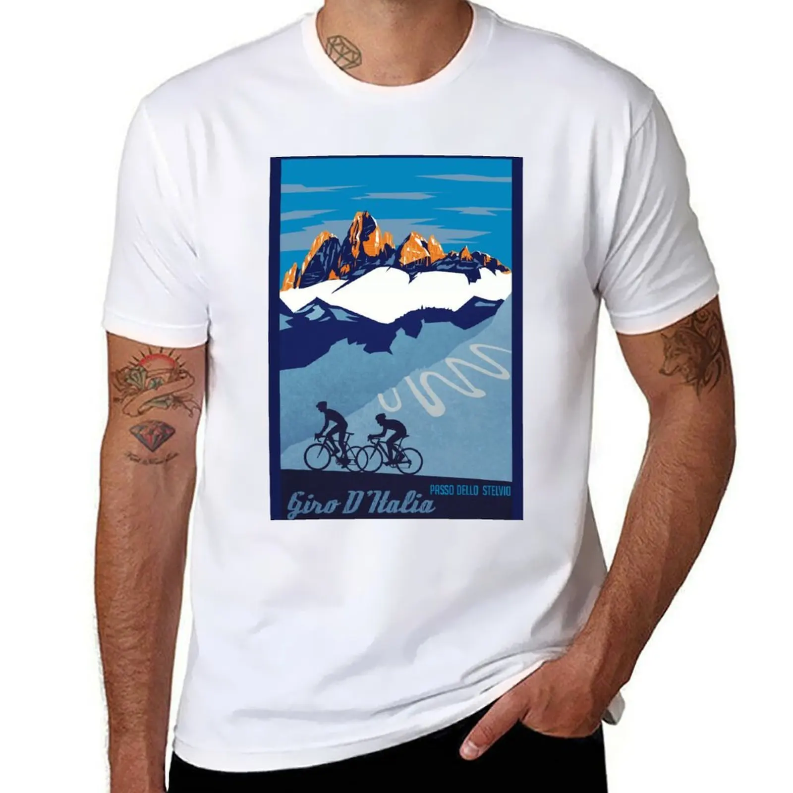 

Giro D' Italia RetroPasso Dello Stelvio Cycling Poster T-Shirt anime t shirts for man mens graphic t shirts T-Shirt
