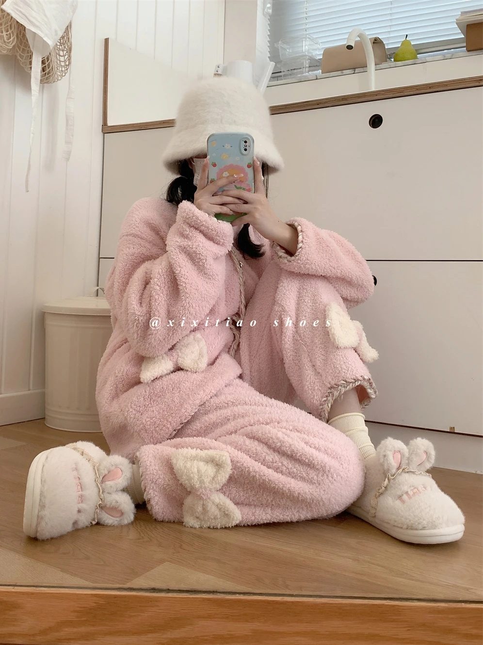 Parent-child Home Slippers Couples Cute Cartoon Bear Rabbit Cotton Slippers Men And Women's Home Warmth Plush Shoes 2023 Winter