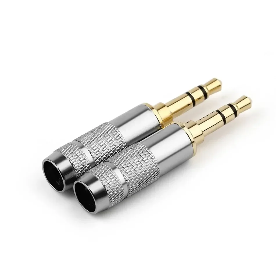 DIY 3.5mm Jack Audio Plug 3 4 Pole Earphone Connector For Soldering Hifi Headphone Upgrade Wire 3.5 Conector Gold Plated