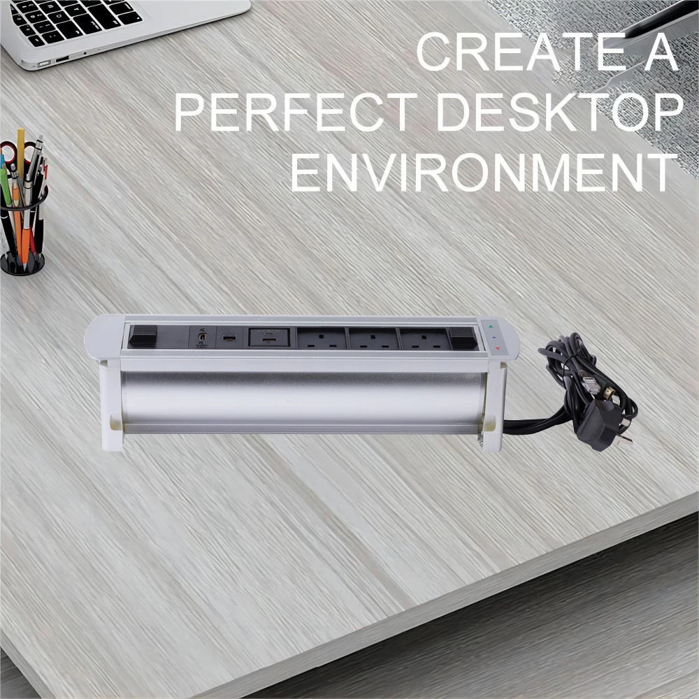 

MANLEIKE Table Socket Desk Outlet With Network/Hdmi/USB/Type-C Embedded Auto-Hidden Office Conference Desktop Drawer Plug Outlet