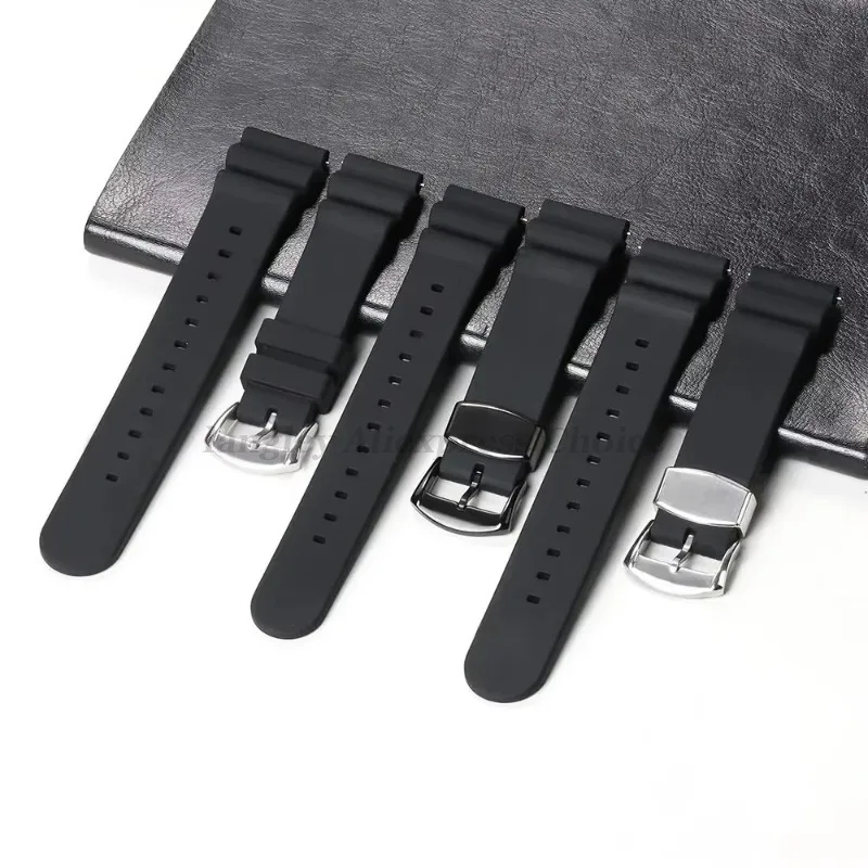 20mm 22mm cinturino in silicone per SEIKO Diving SKX007 009 abalone in scatola fantasma d'acqua cinturino anello chiusura braccialetto fibbia ad ardiglione