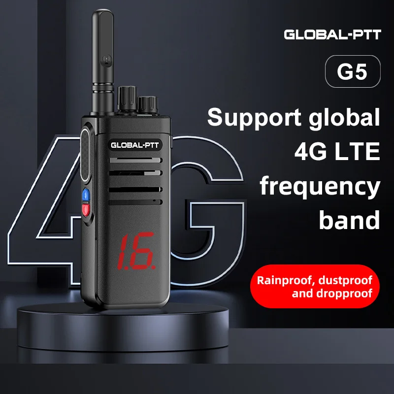 Портативная рация Global-PTT G5, радиоприемник POC 4G, двусторонняя связь, Интернет, профессиональный дальномер связи