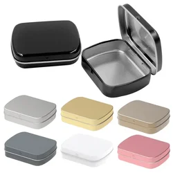 1pc/6Pcs Mini Metal Hinged Tin Box with Lid Empty Tins Jewelry Collect Cases Home Organizer Small Storage for Candy