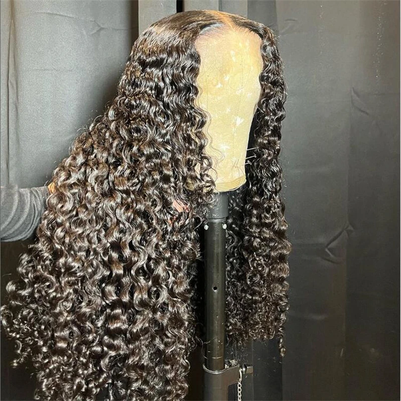 

Long Natural Black 26Inch 180Density Glueless Kinky Curly Lace Front Wig For Women BabyHair Heat Resistant Preplucked Daily