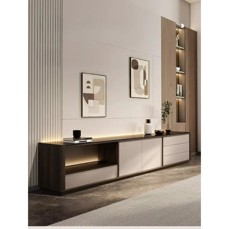 LTT Italian light luxury high-end living room floor-to-ceiling storage and storage integrated cabinet