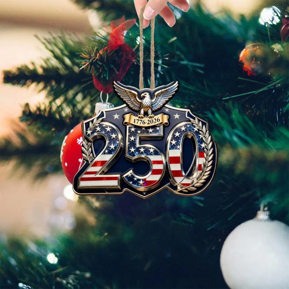 Vibrant Colors Decoration Acrylic Pendant America 250th Anniversary Commemorative Decoration Set Acrylic Ornaments for Xmas Tree