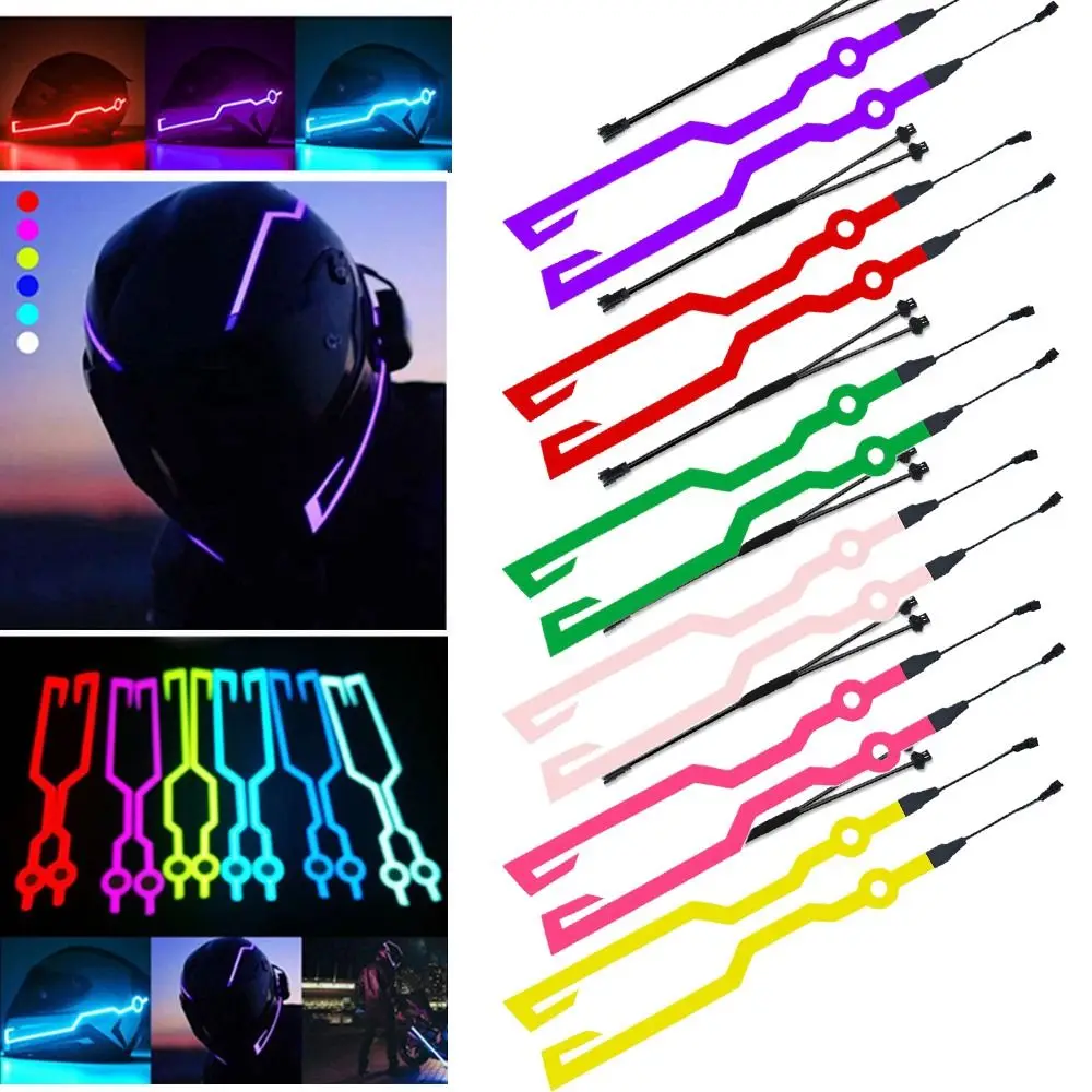 

Motorcycle Helmet Light Cold Light Mod Kit Riding Signal EL Strip Flashing Luminous Sticker Reflector Battery Powered DIY