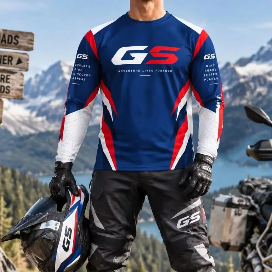 GS Adventure Motorcycle Men's Tshirt Long Sleeve Jersey Outdoor Racing Casual Riding Shirt Motorcycle Hiking Wear Unisex