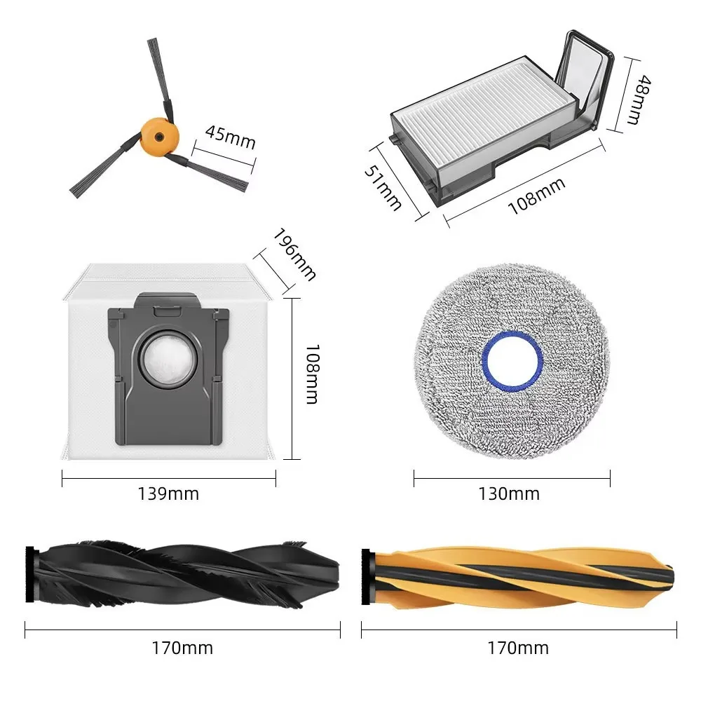 For Dreame X60 Ultra Main Side Brush Dust Bag Mop Cloth Holder Hepa Filters For Dreame X60 Max Ultra Vacuum Cleaner Parts