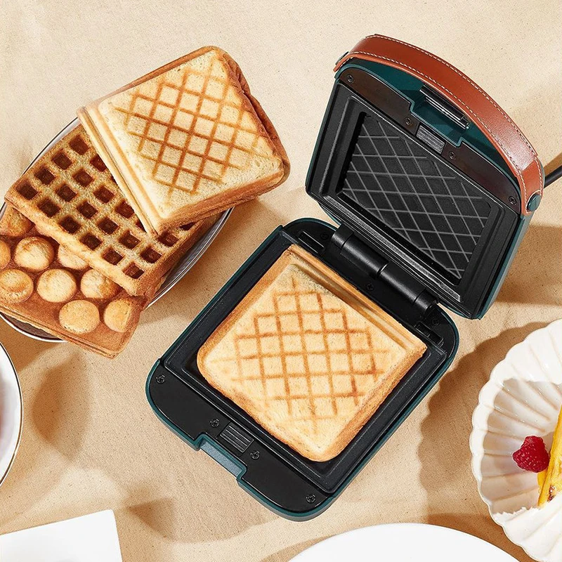 3 em 1, máquina de café da manhã destacável, mini torradeira doméstica, fabricante de waffles de ovo, 3 bandejas de cozimento