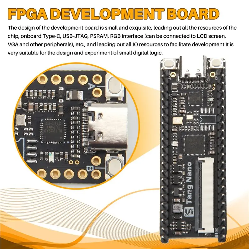 B29C-1Pcs Tang Nano Minimalist FPGA Development Board Straight Insert Breadboard Accessory Part