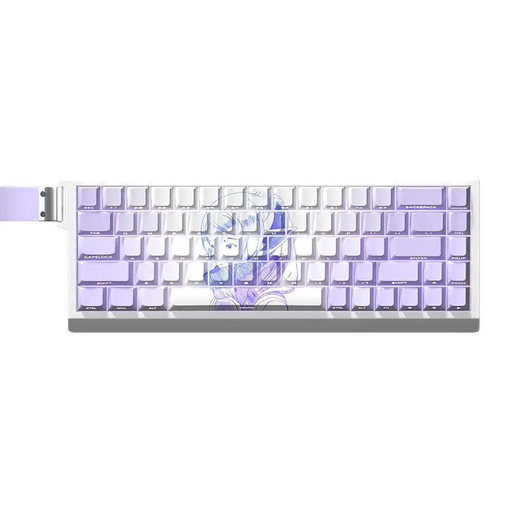 Frieren: Beyond Journey's End Purple Keycap Cherry Profile PBT Side-engraved Wooting EZ63 Mad68 Mechanical Keycaps