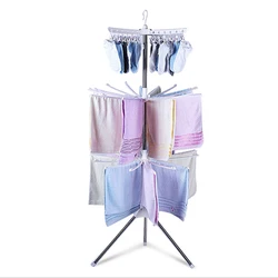 Foldable Clothes Drying Rack Stainless Steel Adjustable Garment Clothing Hanger for Indoor Outdoor Portable Clothes Rack