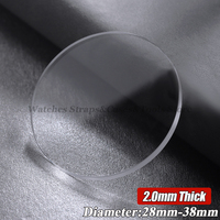 Flat Sapphire Glass Thick 2.0mm Diameter 28-38mm Transparent Watch Glass Watch Accessories 1Pcs 28.5mm 30mm 30.5mm 32mm 32.5mm