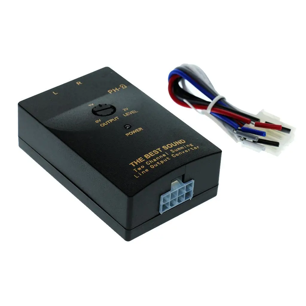 1 Set Car Audio RCA Speaker High To Low Level Summing Line Output Converter & Wiring Adapter With Cable