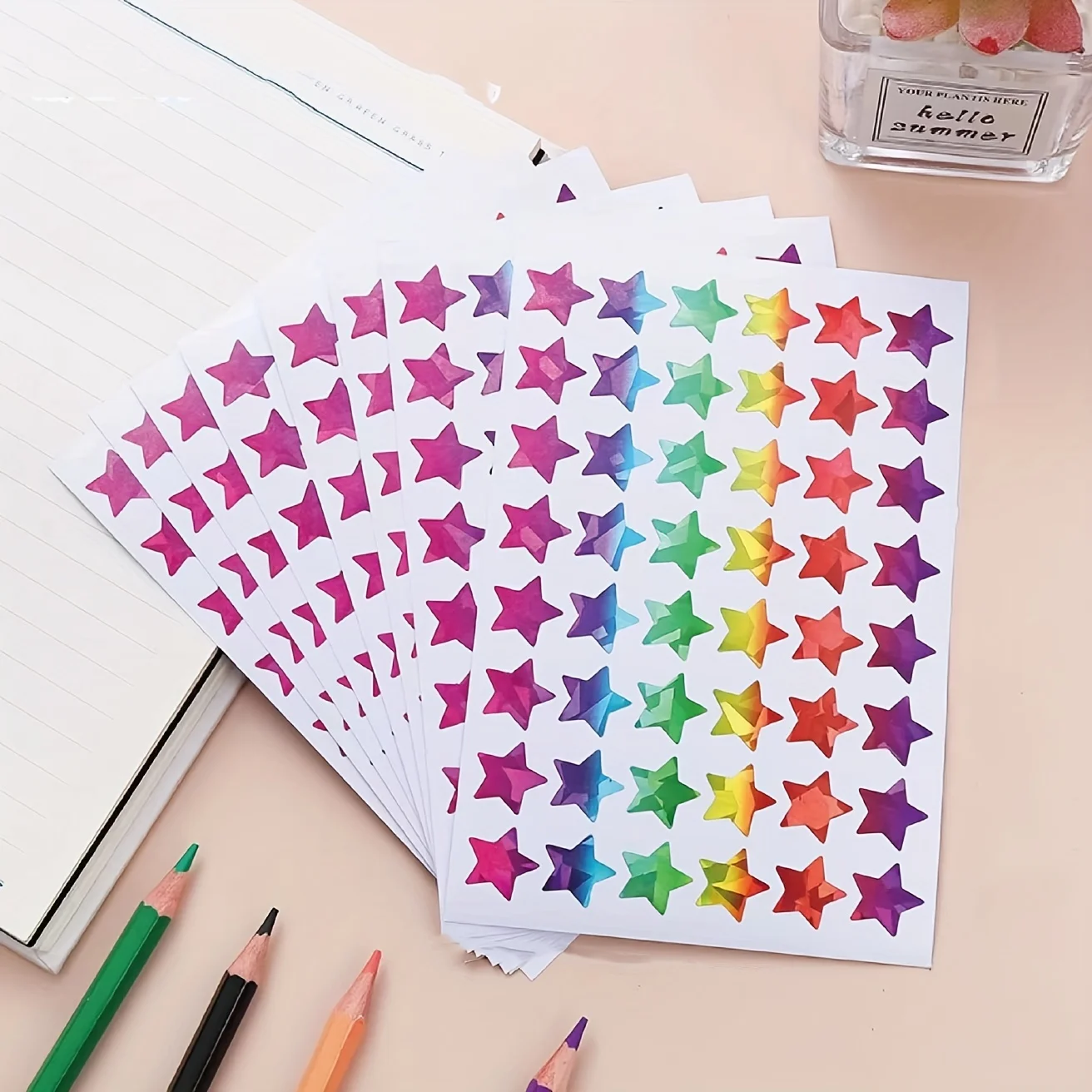 960 Holographic Rainbow Little Stars Stickers for Children\'s Rewards, Behavior Charts, Student Planners, and Teacher Supplies fo