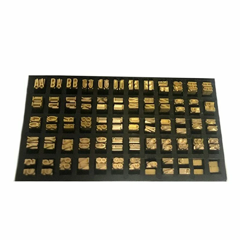 Máquina de Codificação Palavra Grão 2*3*15cm 2*4*15cm Carimbo Quente Letras de Cobre Fita Térmica Fonte de Impressão Fita Elétrica Codificação 120 Peças
