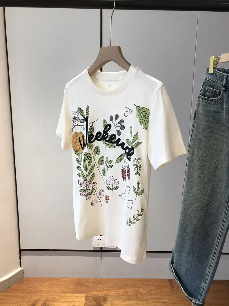 Mori Girls Sweet Floral Printed Aesthetic T Shirts Korean Vintage Flower T-shirt O-neck Casual Cotton Tees Summer All-match Tees