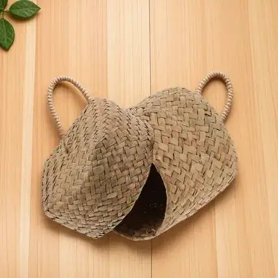 

Straw Woven Mini Gift Box Seagrass Storage Basket Small Round Baskets Candy Holder Natural Decor Practical Storage