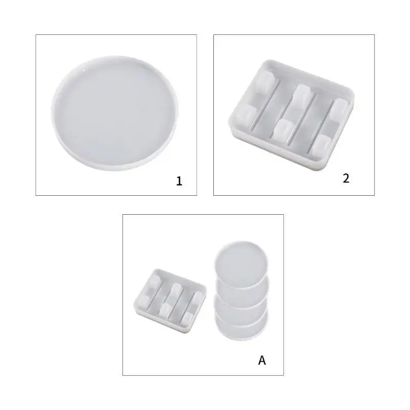 A52E Untersetzer Halter Formen Tasse Pad Form Silikon Material Geeignet für DIY Harz Kunst – Detail 8