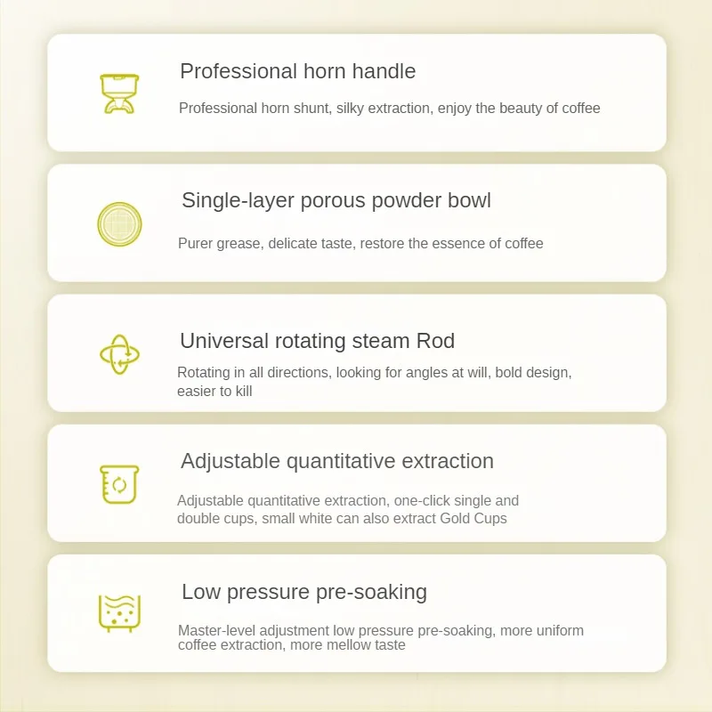 آلة صنع القهوة الإيطالية شبه الأوتوماتيكية ، البخار الأمريكية في واحد ، البخار الإيطالي الصغير المنزلي