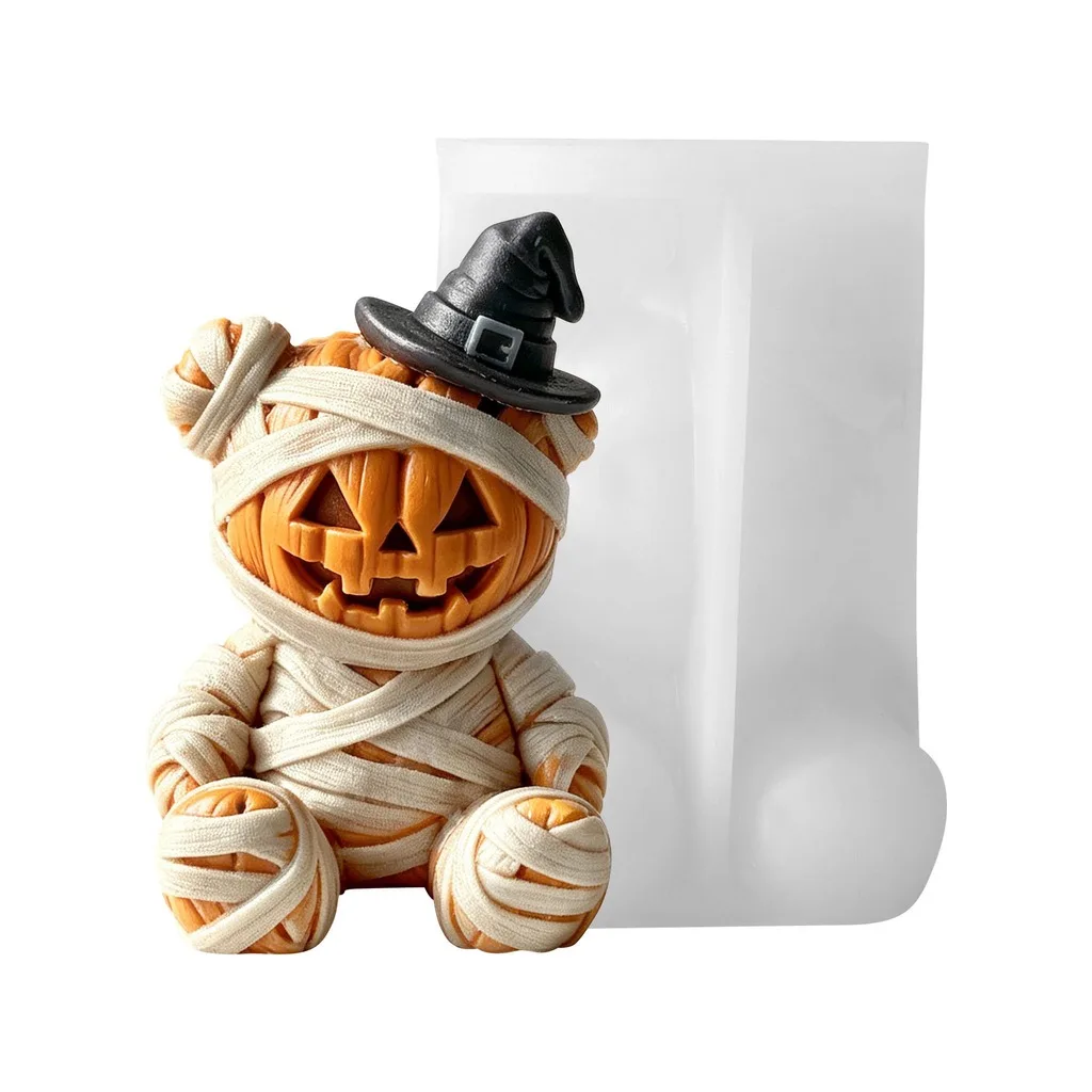 

Silicone Craft Mold Flexible 3d Silicone Candle Mold Mummy Bear Candle Mold Cream Colored For Tabletop Diy Craft Holidays