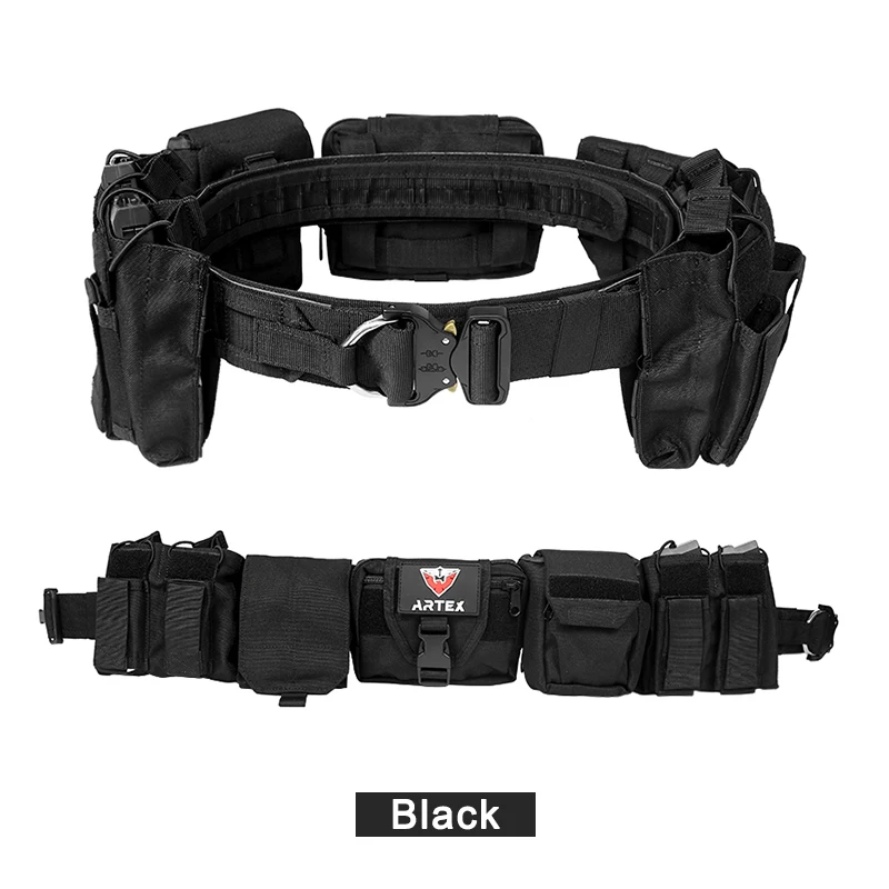 ARTEX Tactical Battle Belt 7 in 1 Airsoft Utility, Tactical Waist Belt 1000D Nylon Tactical Duty Belt with Mag Pouch Bag image 3