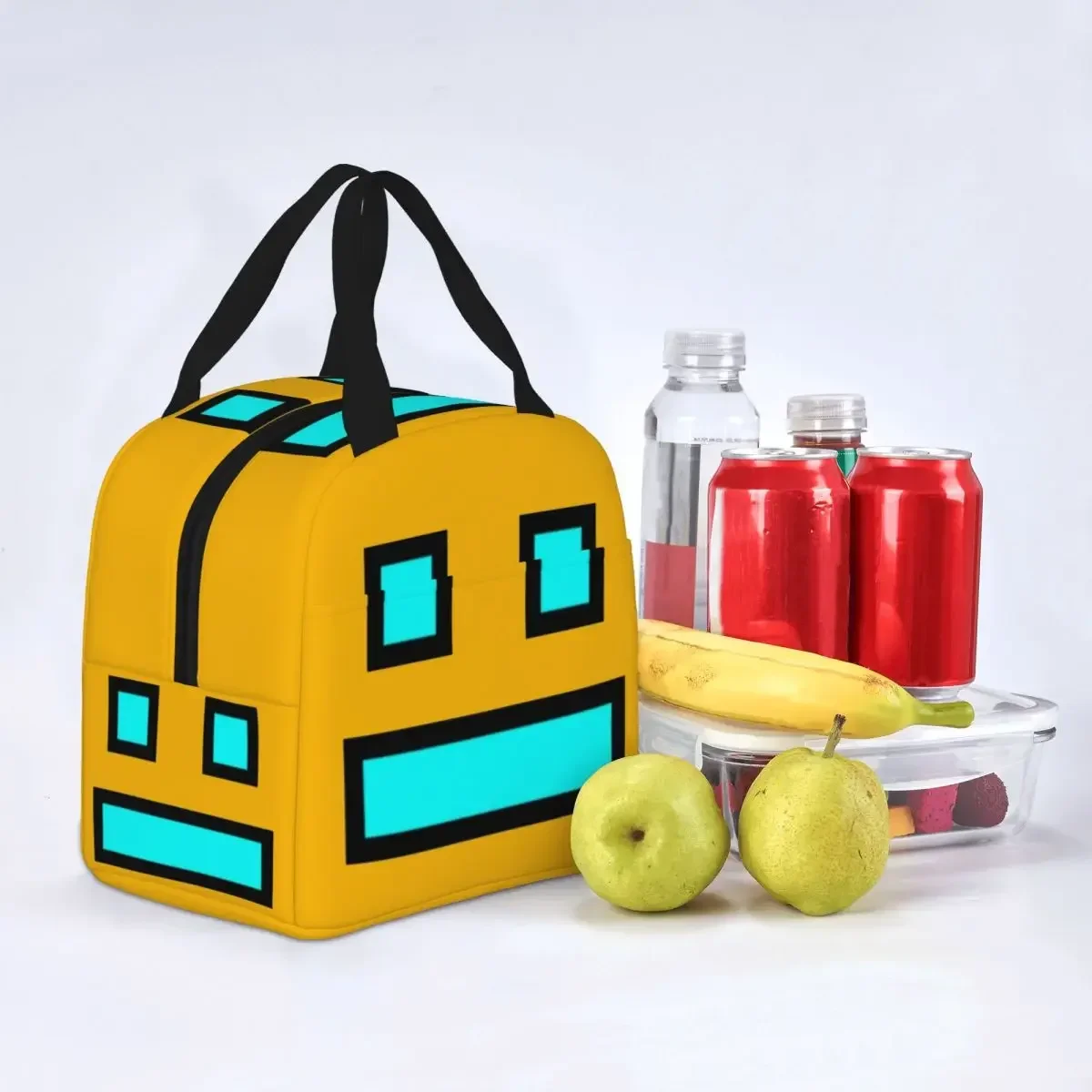 Cube Geometry Gaming Dash Insulated Lunch Bag Cooler Bag Meal Container Portable Lunch Box Tote Food Handbags Work Outdoor