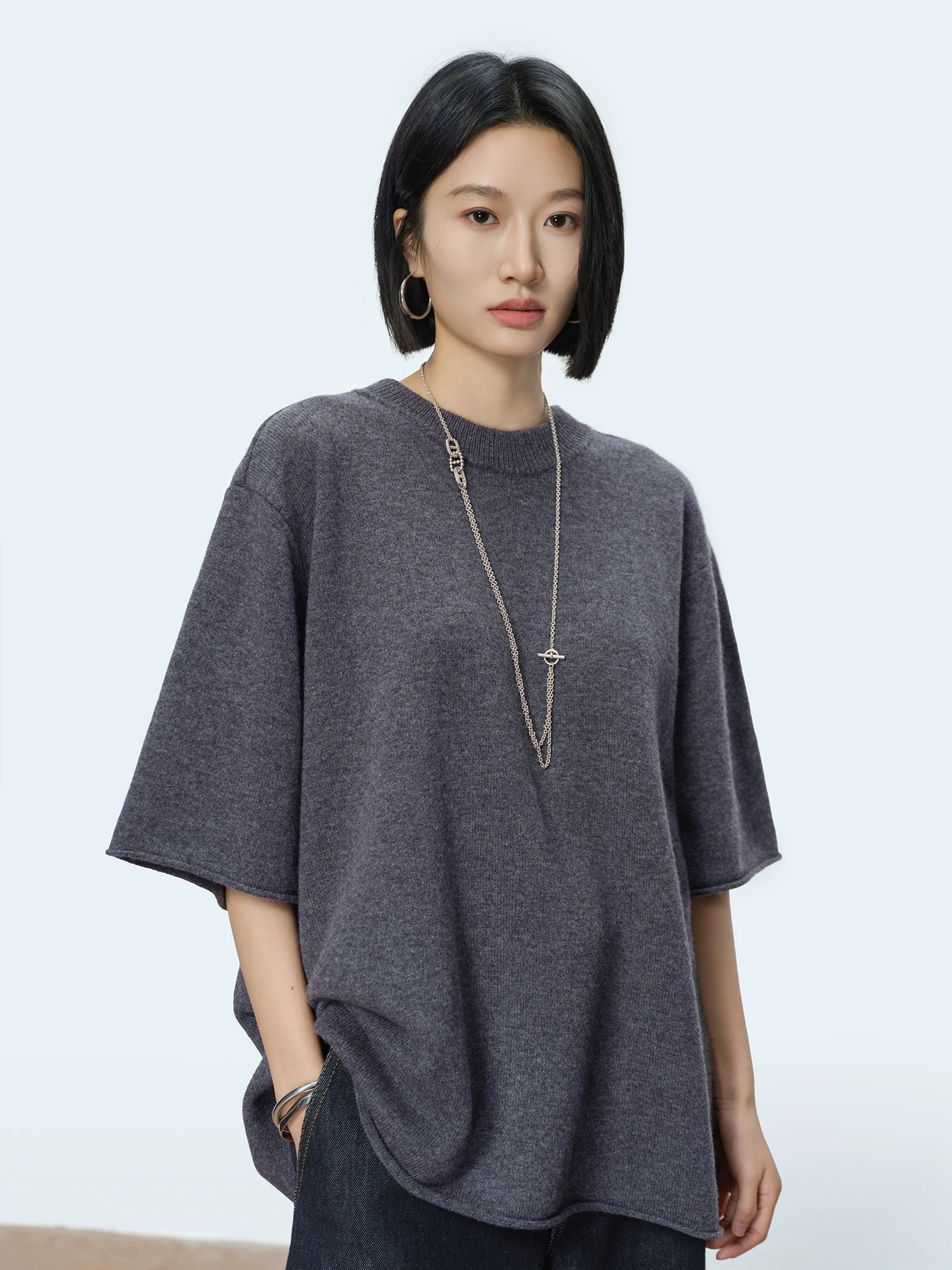 

Женский вязаный свитер CEMO из 100% мериносовой шерсти, стандартный крой, мягкий, с длинными рукавами, повседневный, с круглым вырезом, ранняя весна