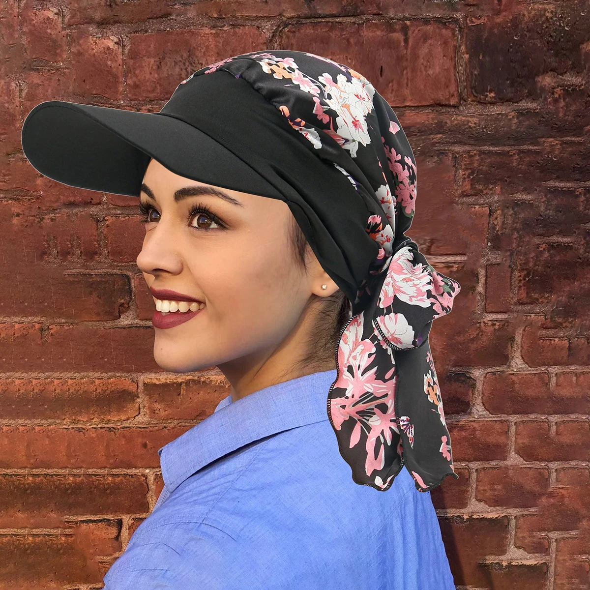 لينة تمتد أنيقة عمامة القبعات مع حافة النساء طباعة الحجاب قبعات البيسبول أشرطة رأس موضة السيدات المسلمات الحجاب