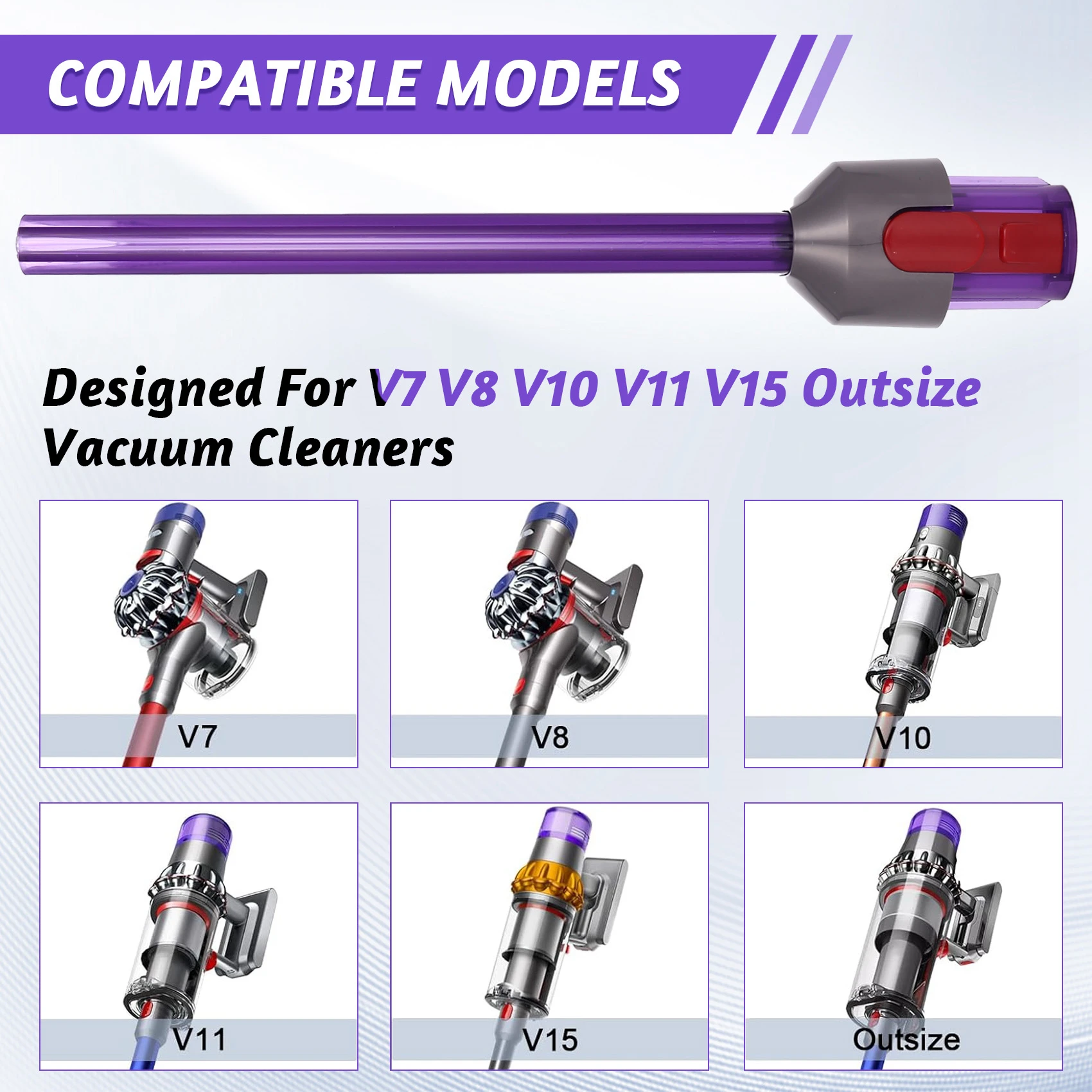 Cepillo de boquilla para herramienta para hendiduras AD24 con luces Led de liberación rápida para Dyson V7 V8 V10 V11 piezas de aspiradora inalámbrica