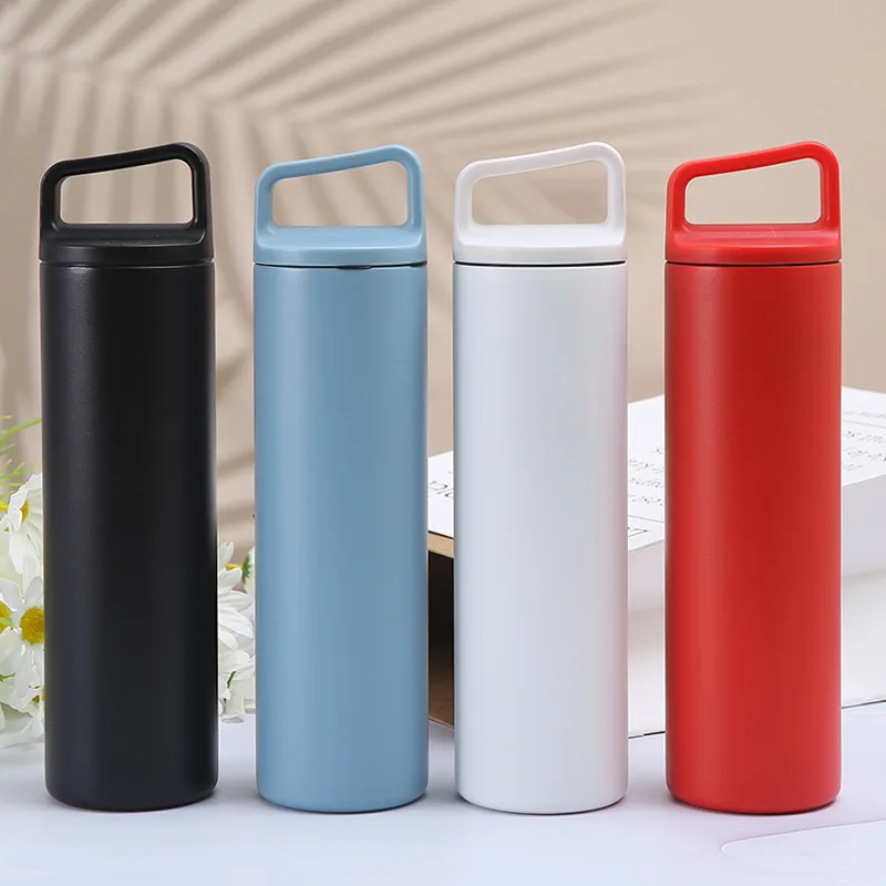 New Wide-mouth Stainless Steel Vacuum Thermos Cup Large-capacity Outdoor Portable Cup Portable Sports Kettle