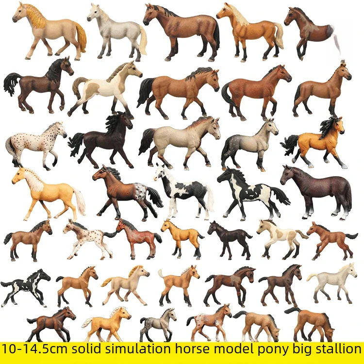 Solid Simulation Horse Model Toy Quarter Horse White Foal Scene Accessories Children's Early Education Toy