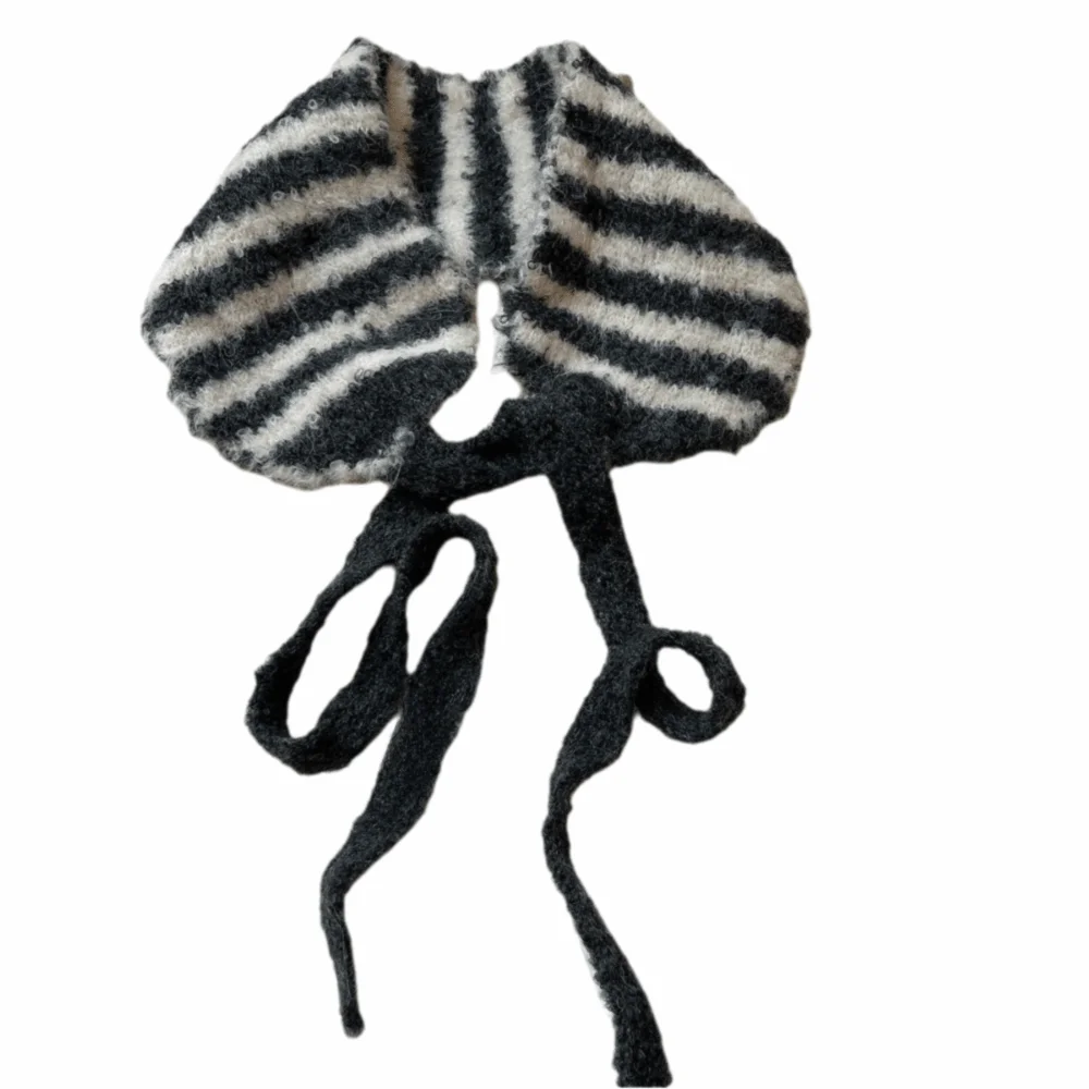 

Универсальные вязаные наушники в контрастную полоску из синтетической шерсти, индивидуальная повседневная повязка на голову, модный ветрозащитный флаг